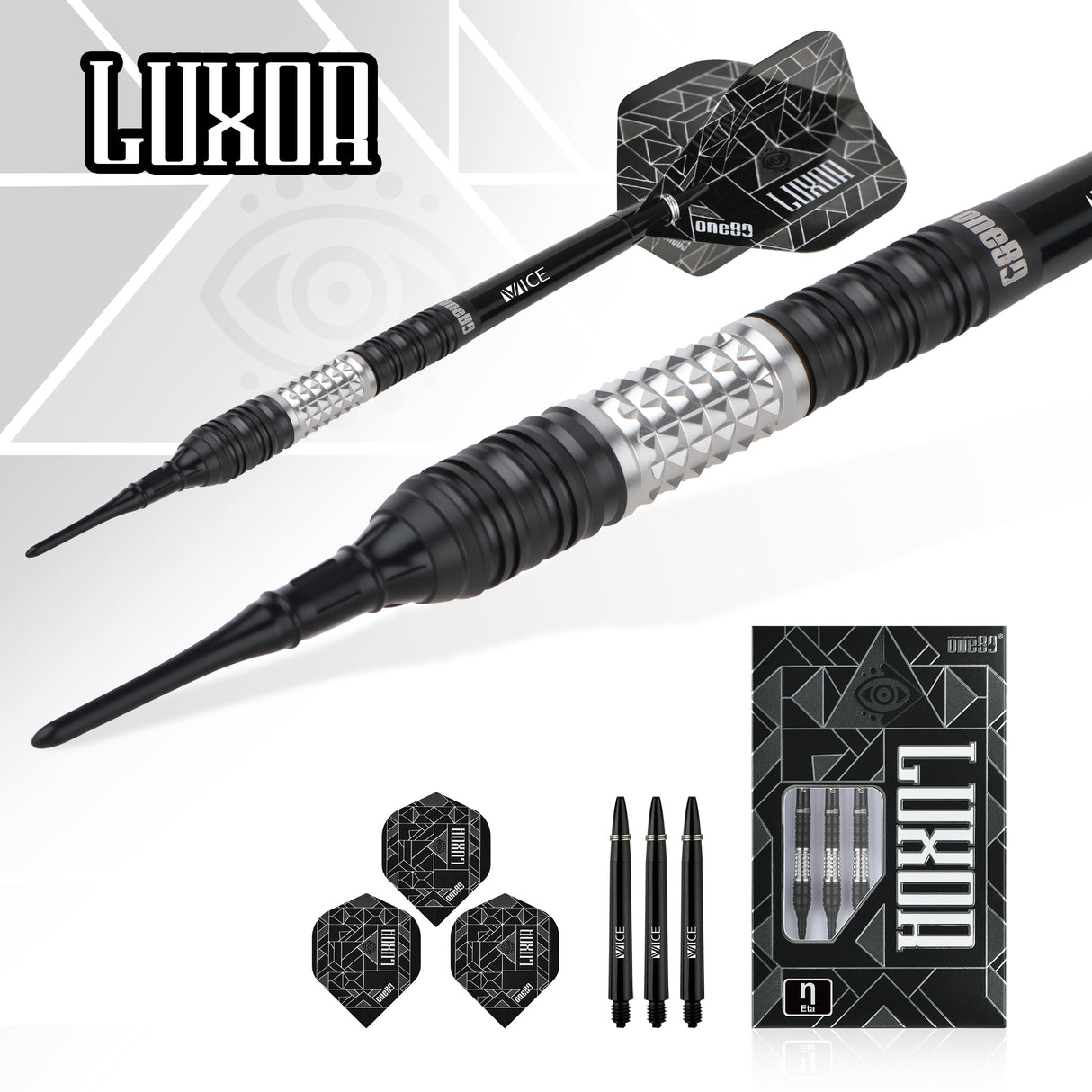 One80 Luxor II Darts - Soft Tip -90% Tungsten - Eta