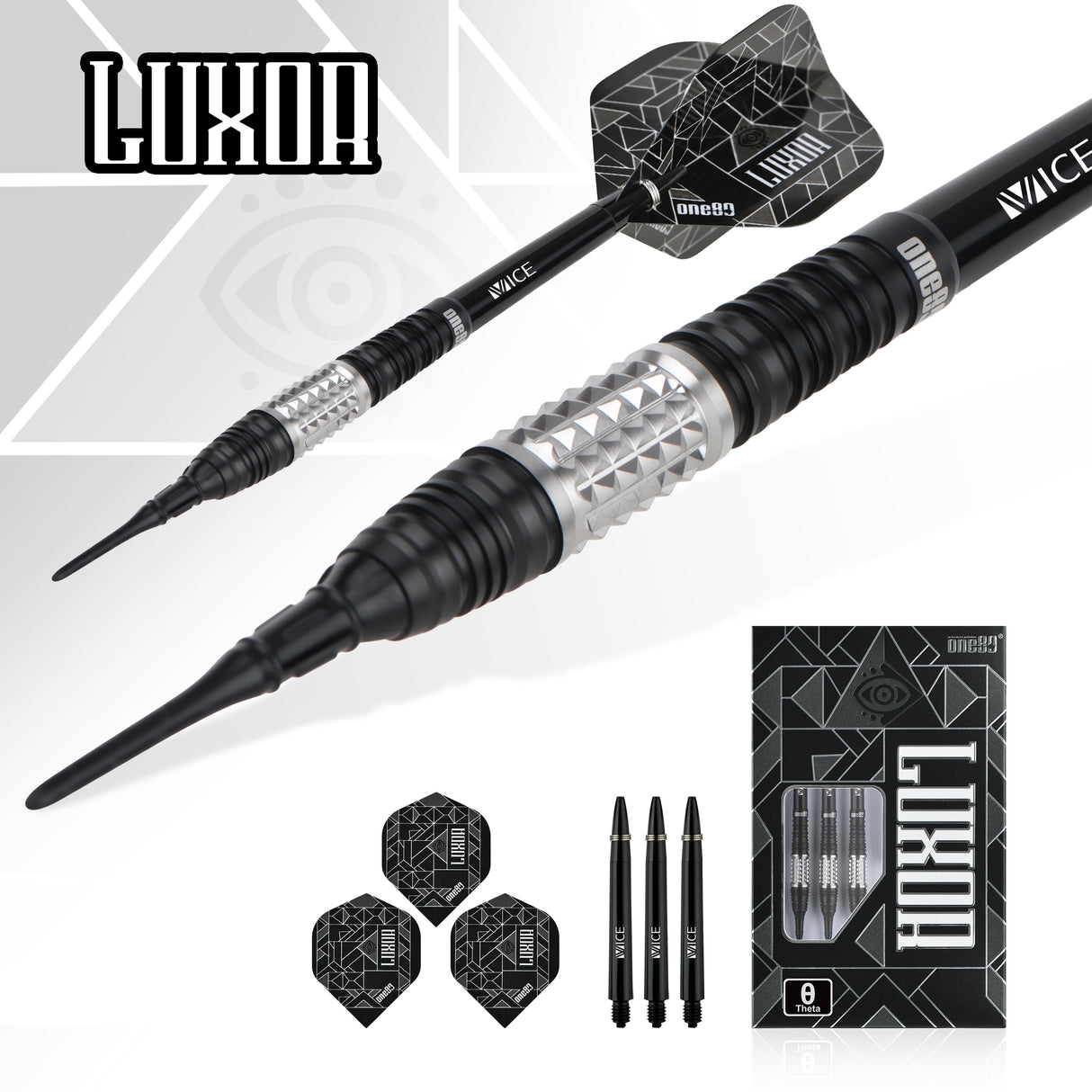 One80 Luxor II Darts - Soft Tip -90% Tungsten - Theta