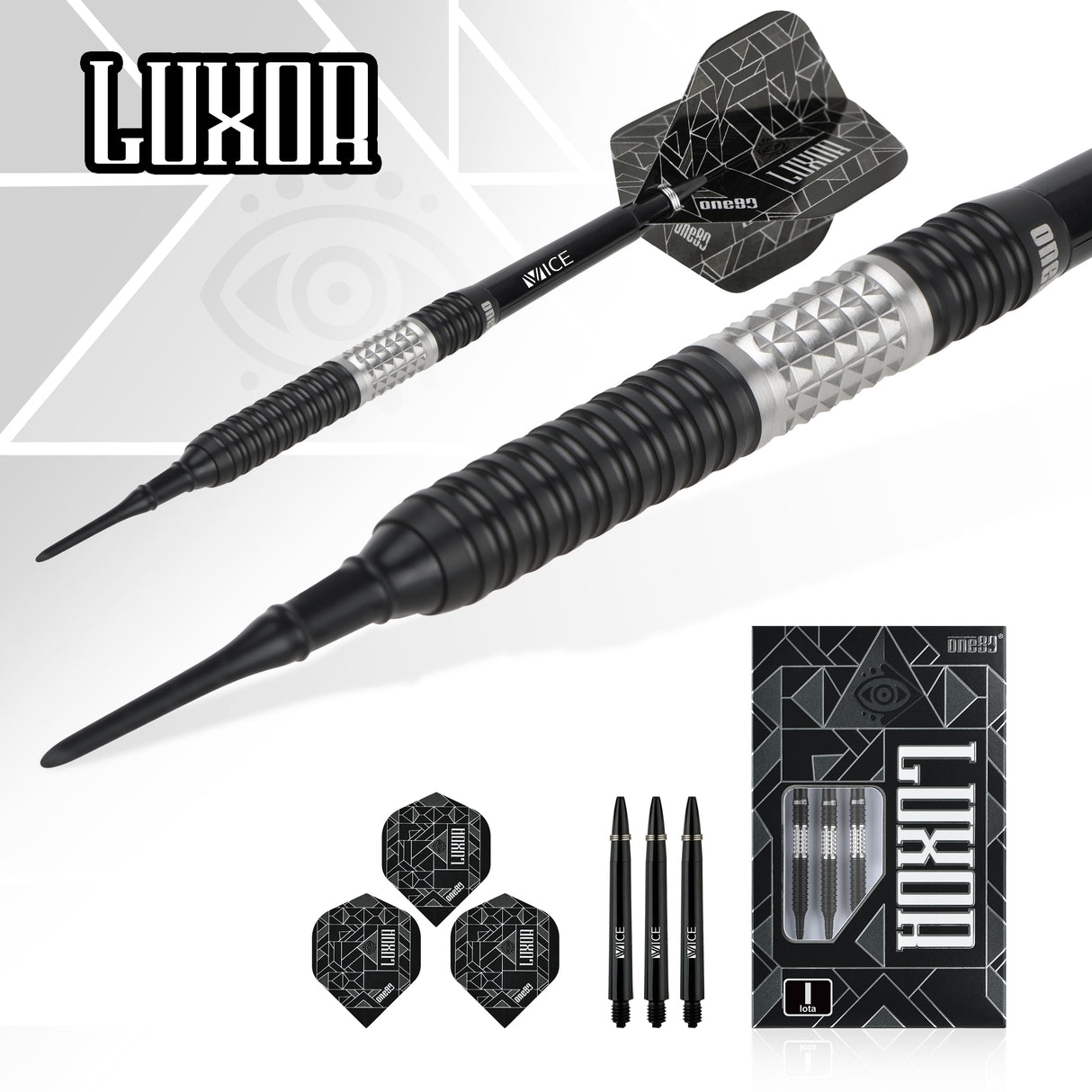 One80 Luxor II Darts - Soft Tip -90% Tungsten - Iota