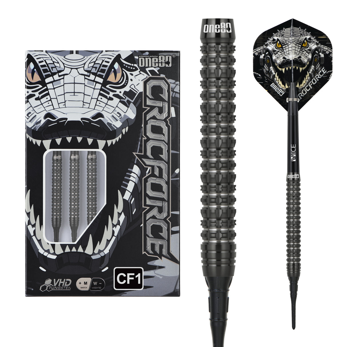 One80 Crocforce Darts - Soft Tip - 90% Tungsten - CF1