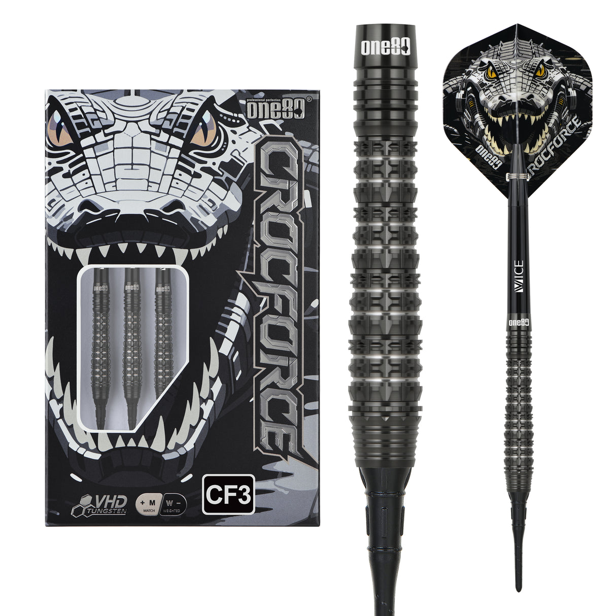 One80 Crocforce Darts - Soft Tip - 90% Tungsten - CF3