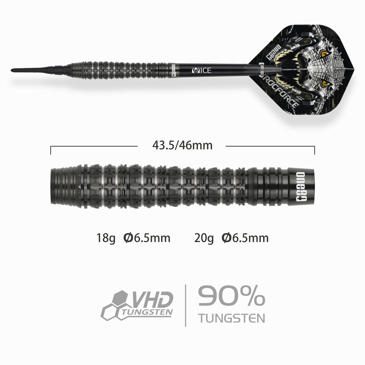 One80 Crocforce Darts - Soft Tip - 90% Tungsten - CF3
