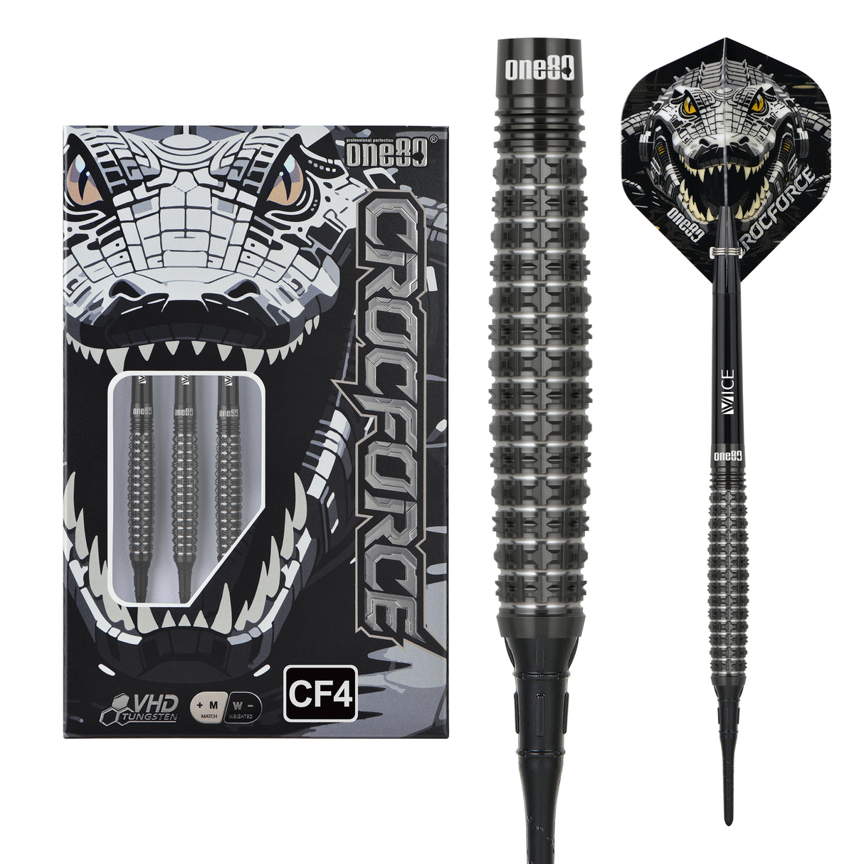 One80 Crocforce Darts - Soft Tip - 90% Tungsten - CF4