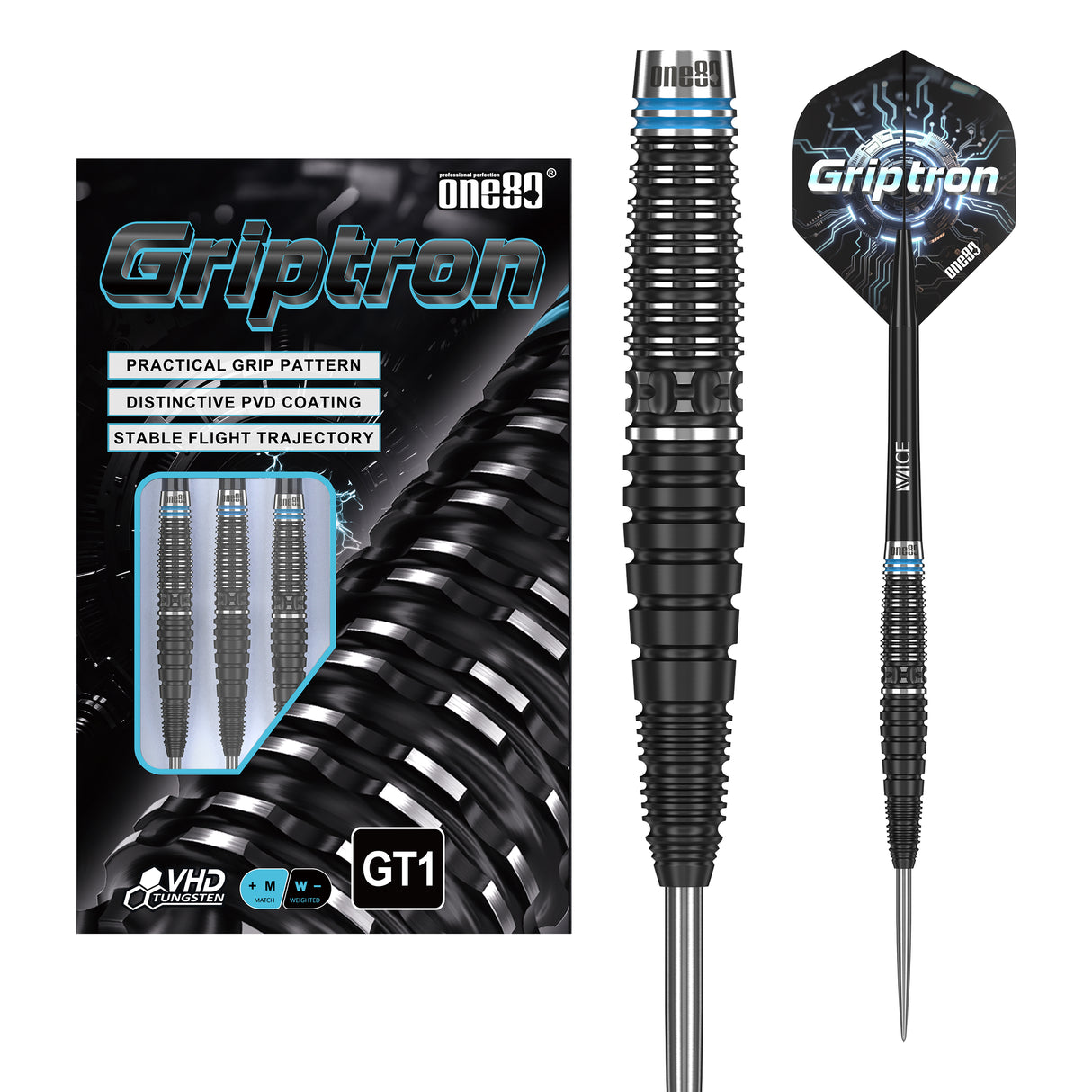 One80 Griptron Darts - Steel Tip - 90% Tungsten - GT1