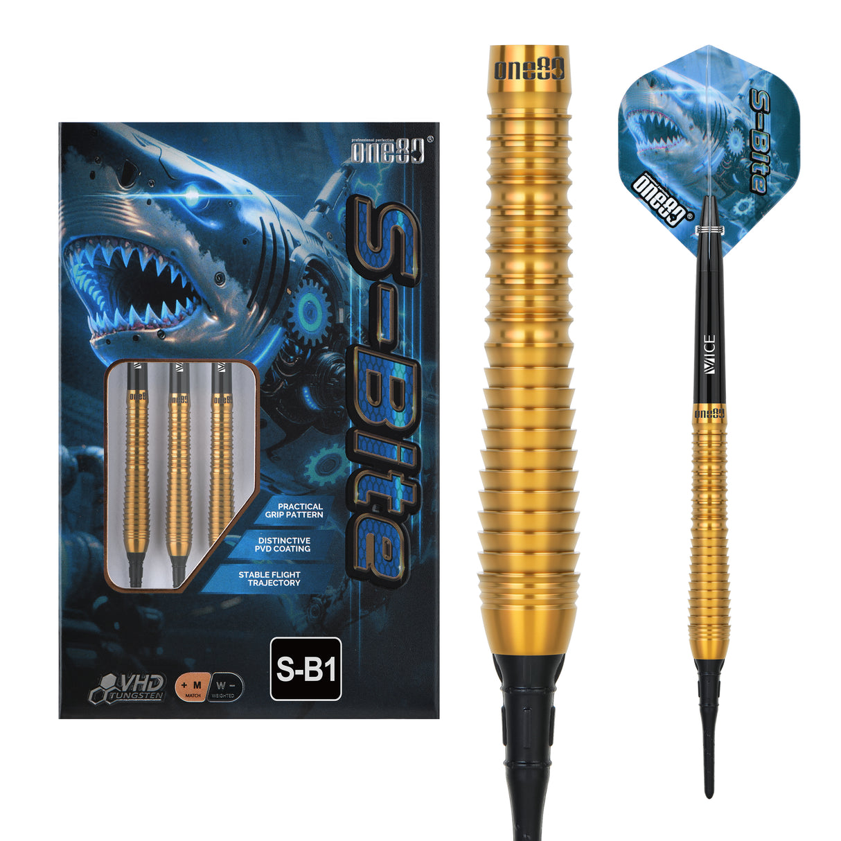 One80 S-Bite Darts - Soft Tip - 90% Tungsten - S-B1