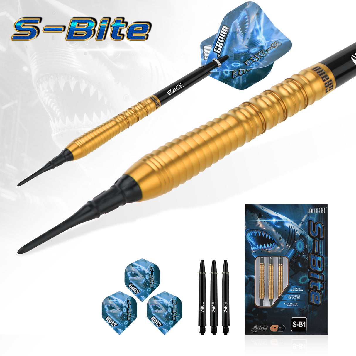 One80 S-Bite Darts - Soft Tip - 90% Tungsten - S-B1