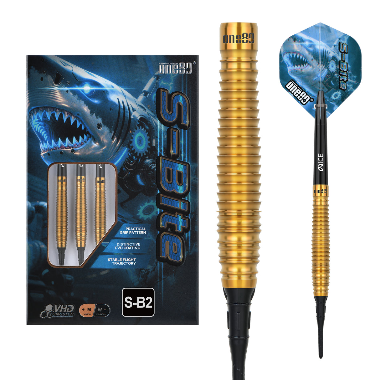 One80 S-Bite Darts - Soft Tip - 90% Tungsten - S-B2