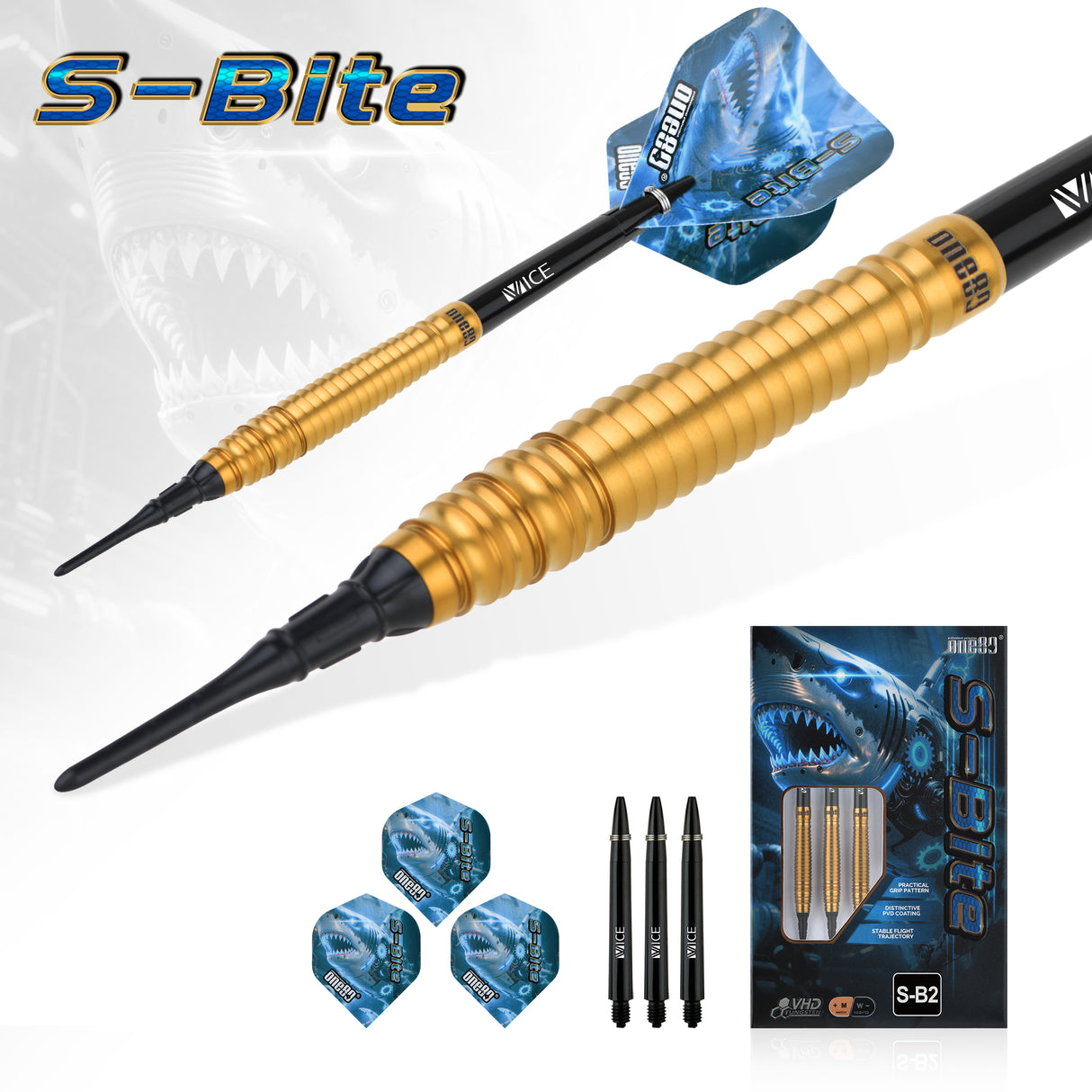 One80 S-Bite Darts - Soft Tip - 90% Tungsten - S-B2