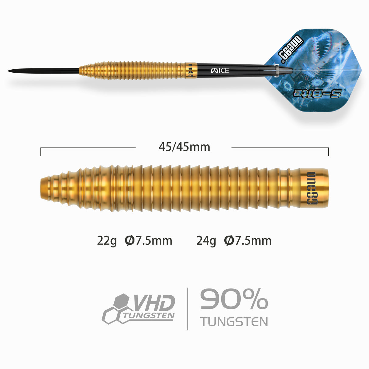 One80 S-Bite Darts - Steel Tip - 90% Tungsten - S-B2