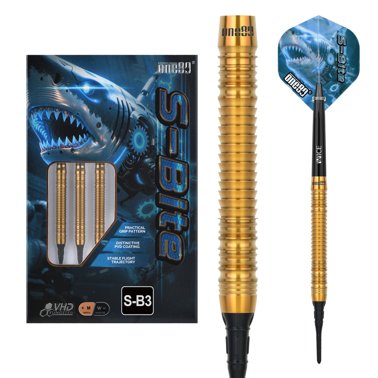One80 S-Bite Darts - Soft Tip - 90% Tungsten - S-B3