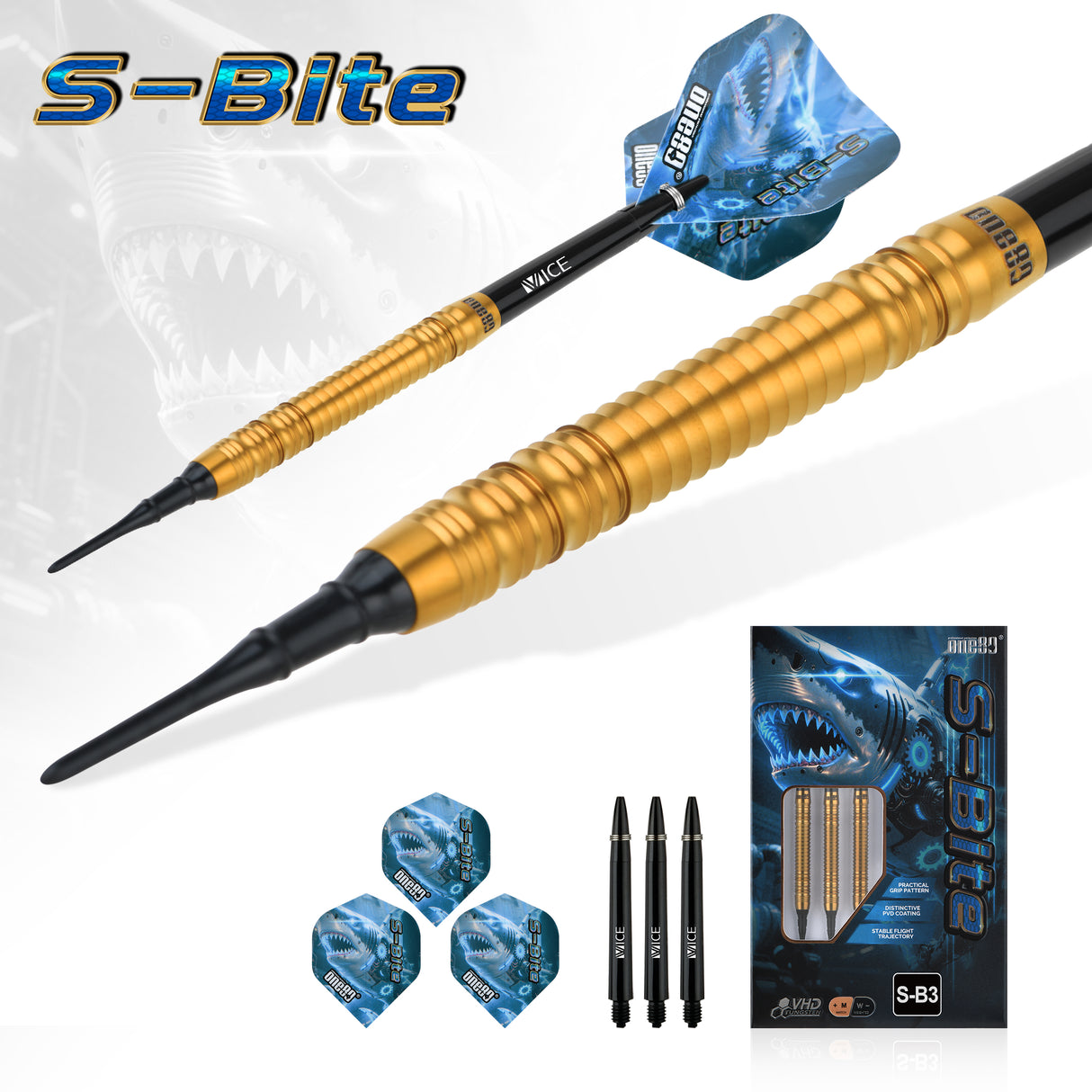 One80 S-Bite Darts - Soft Tip - 90% Tungsten - S-B3