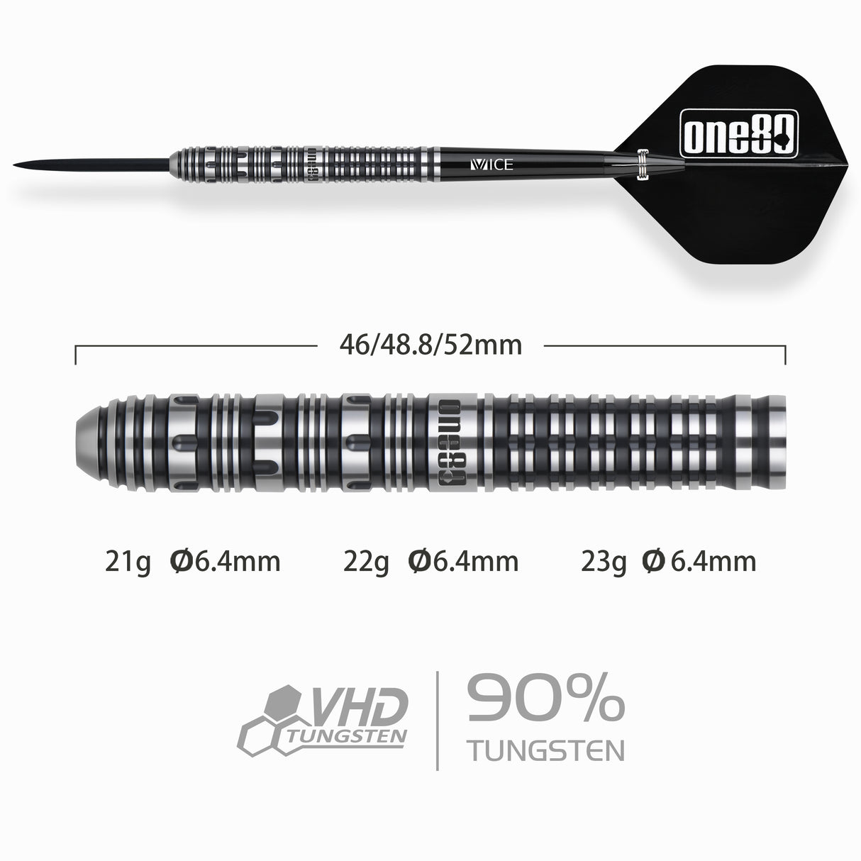 One80 Boris Koltsov Darts - Steel Tip - 90% Tungsten