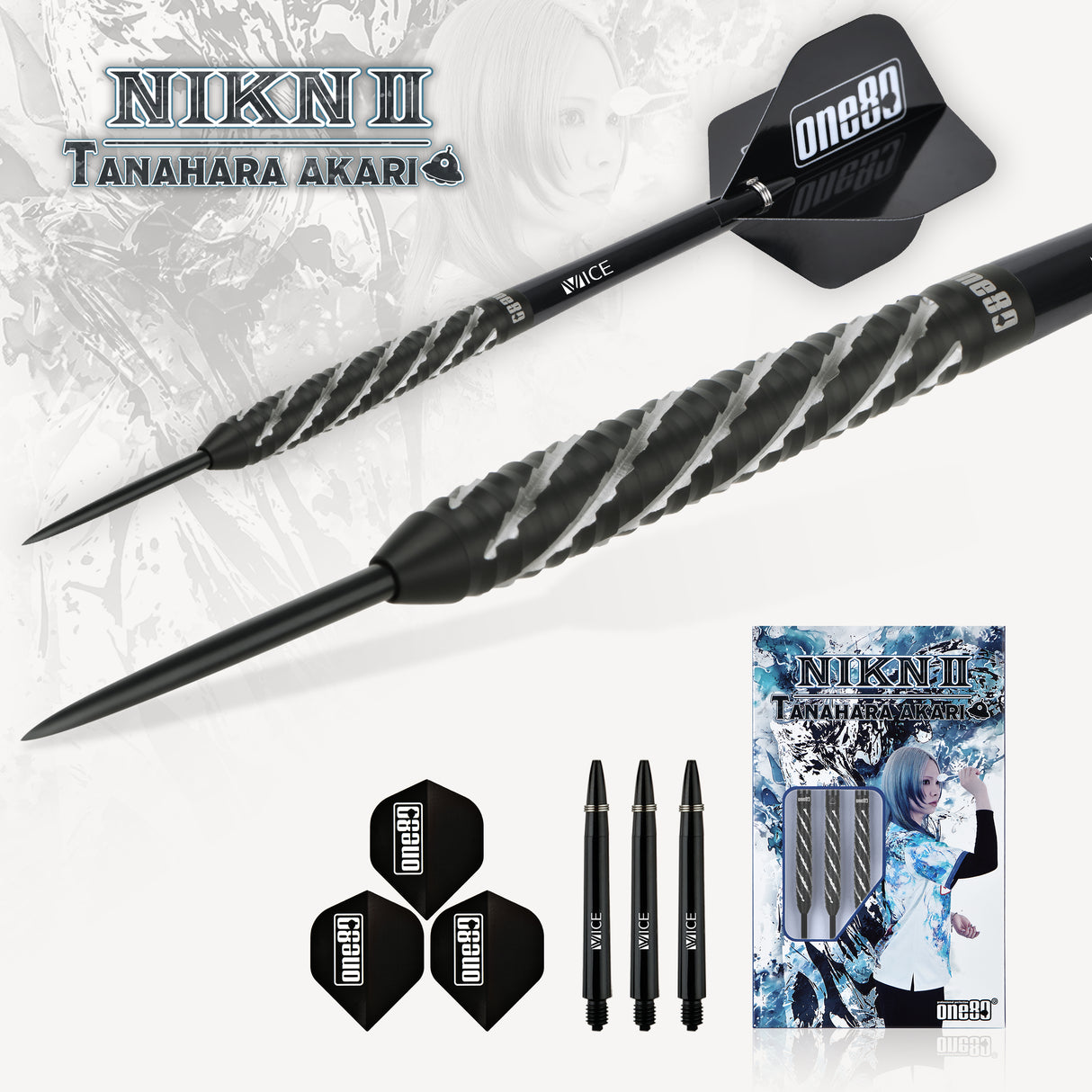 One80 Akari Tanahara Darts - Steel Tip - 90% Tungsten - V2