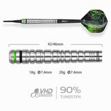 One80 Panther-C Darts - Soft Tip - 90% Tungsten
