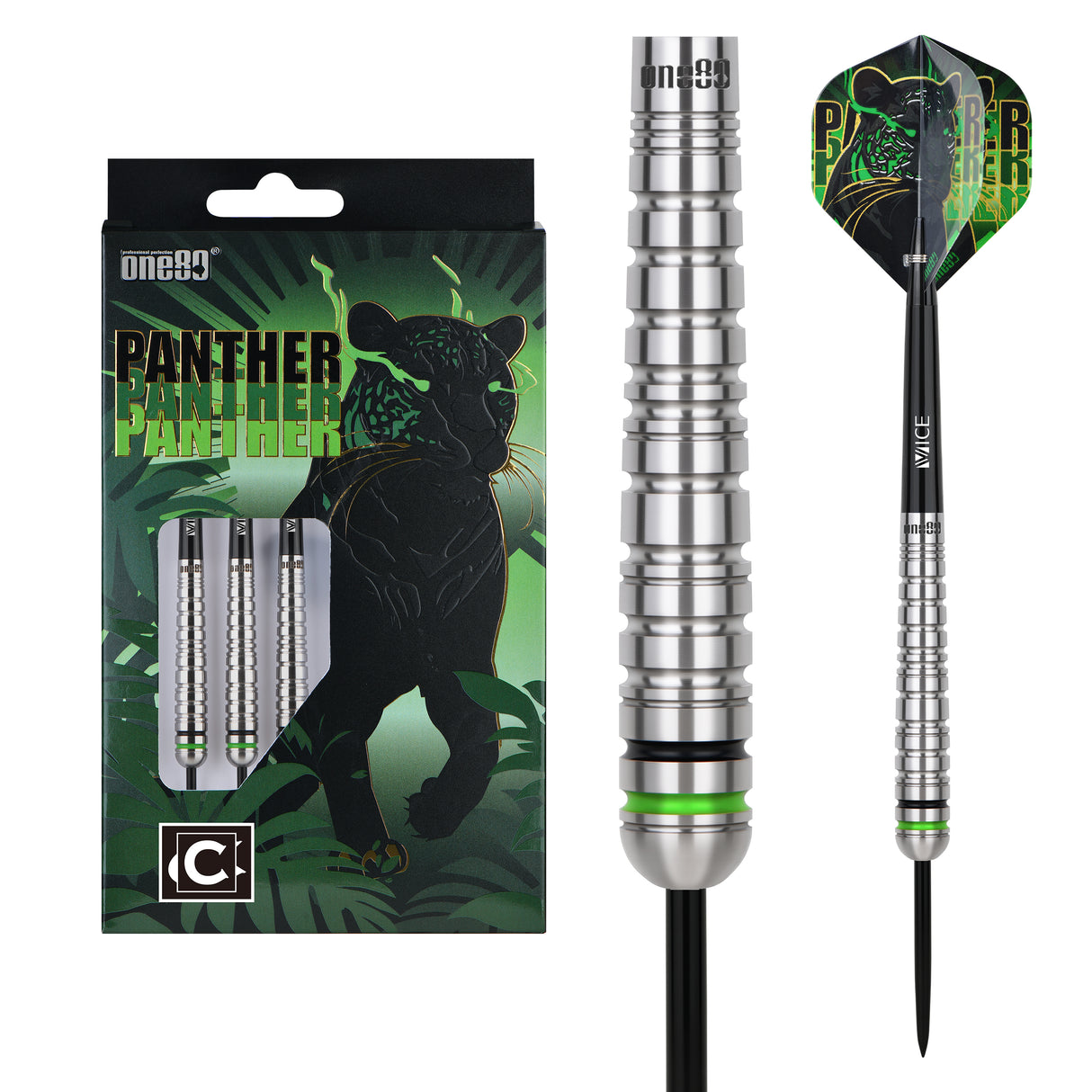 One80 Panther-C Darts - Steel Tip - 90% Tungsten