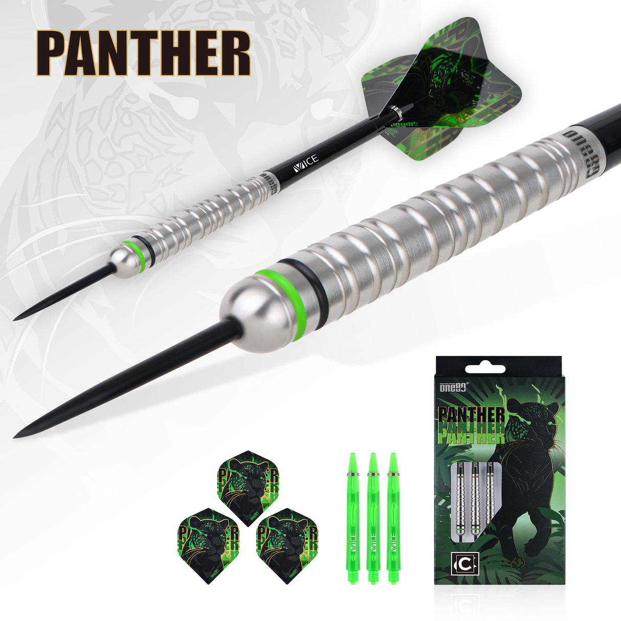 One80 Panther-C Darts - Steel Tip - 90% Tungsten