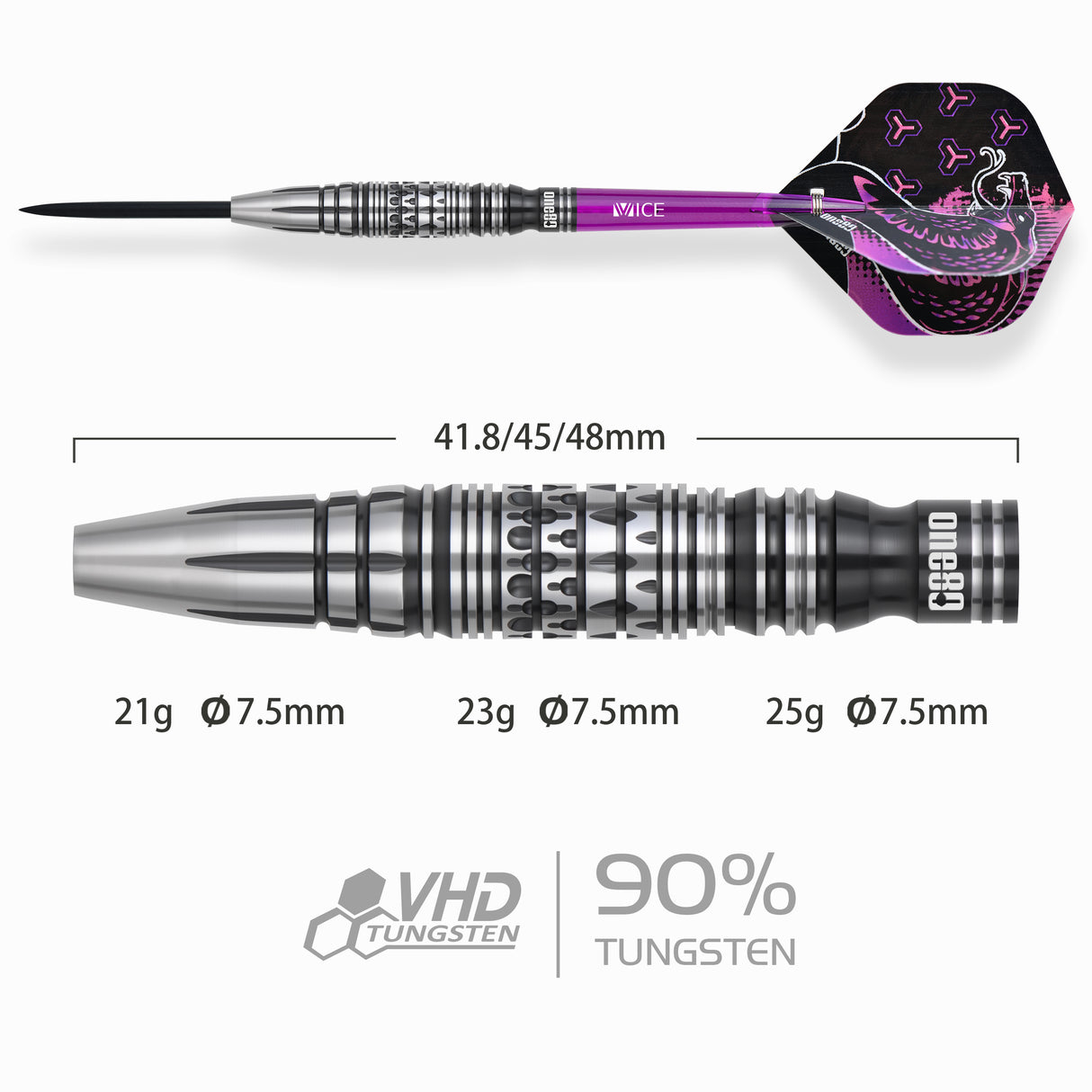 One80 Jelle Klaasen Darts - Steel Tip - 90% Tungsten - V3