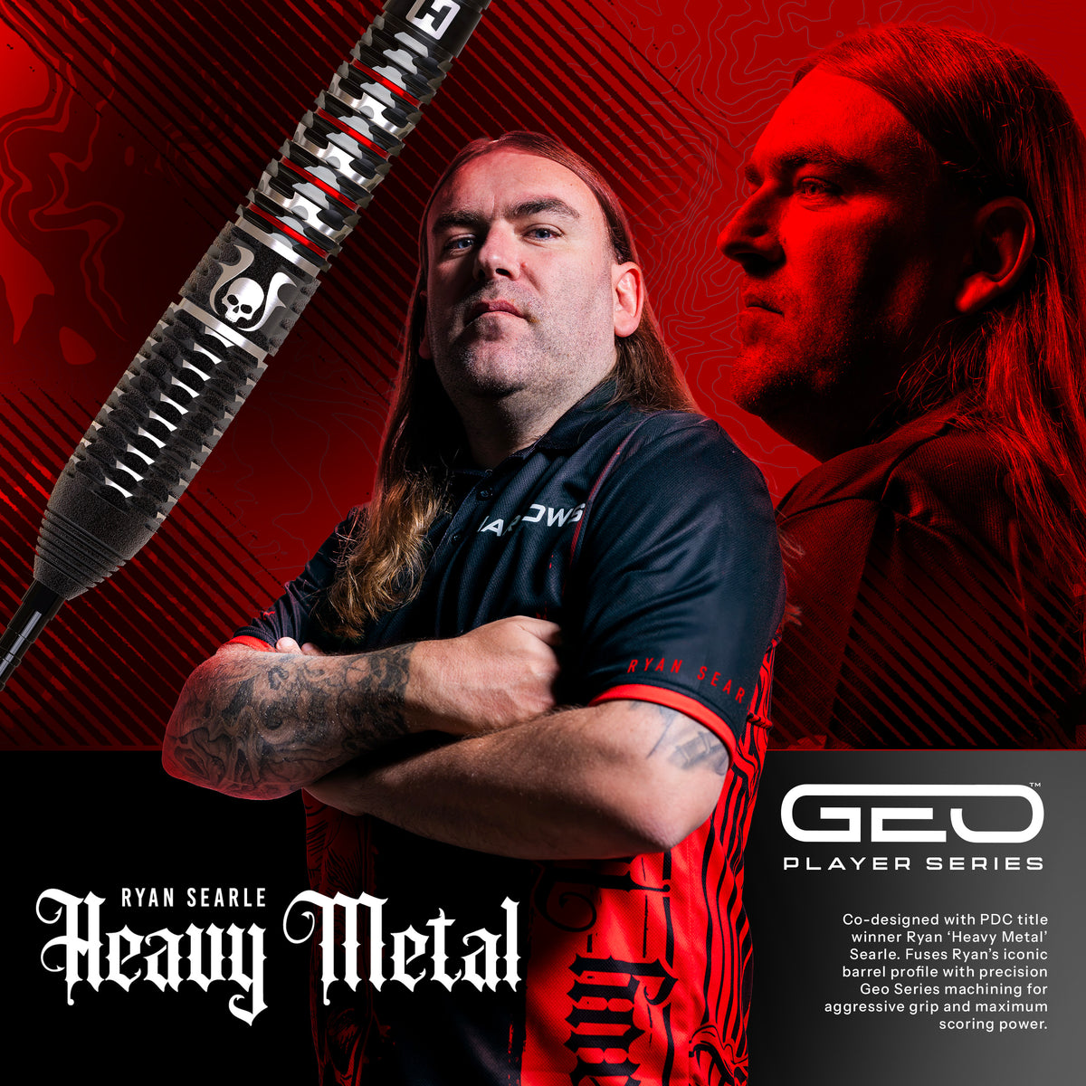 Harrows Ryan Searle Darts - Steel Tip - 90% Tungsten - Geo