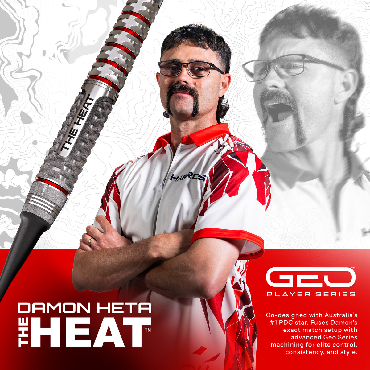 Harrows Damon Heta Darts - Soft Tip - 90% Tungsten - Geo