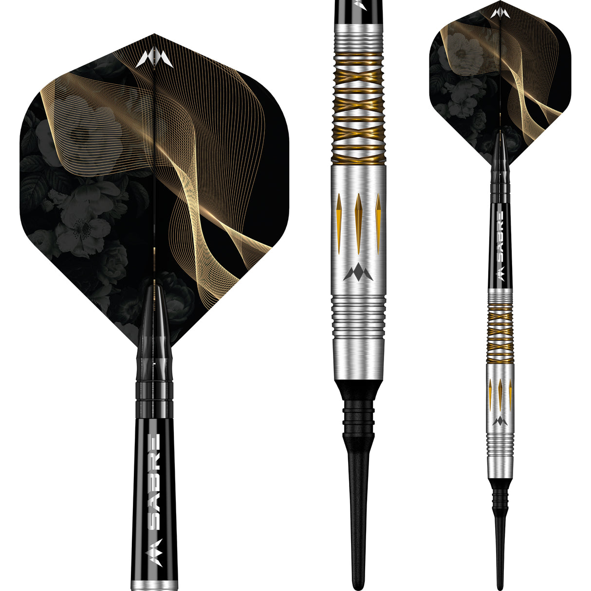 *Mission Almudena Fajardo Ayuso Darts - Soft Tip - 95% Tungsten - Gold PVD Milled Silver