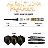 *Mission Almudena Fajardo Ayuso Darts - Soft Tip - 95% Tungsten - Gold PVD Milled Silver