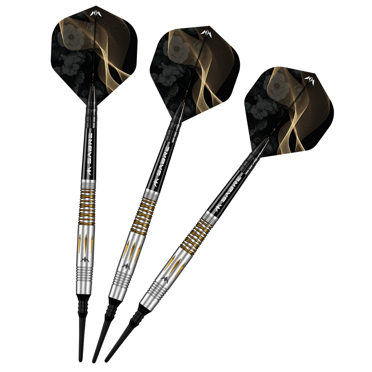 *Mission Almudena Fajardo Ayuso Darts - Soft Tip - 95% Tungsten - Gold PVD Milled Silver