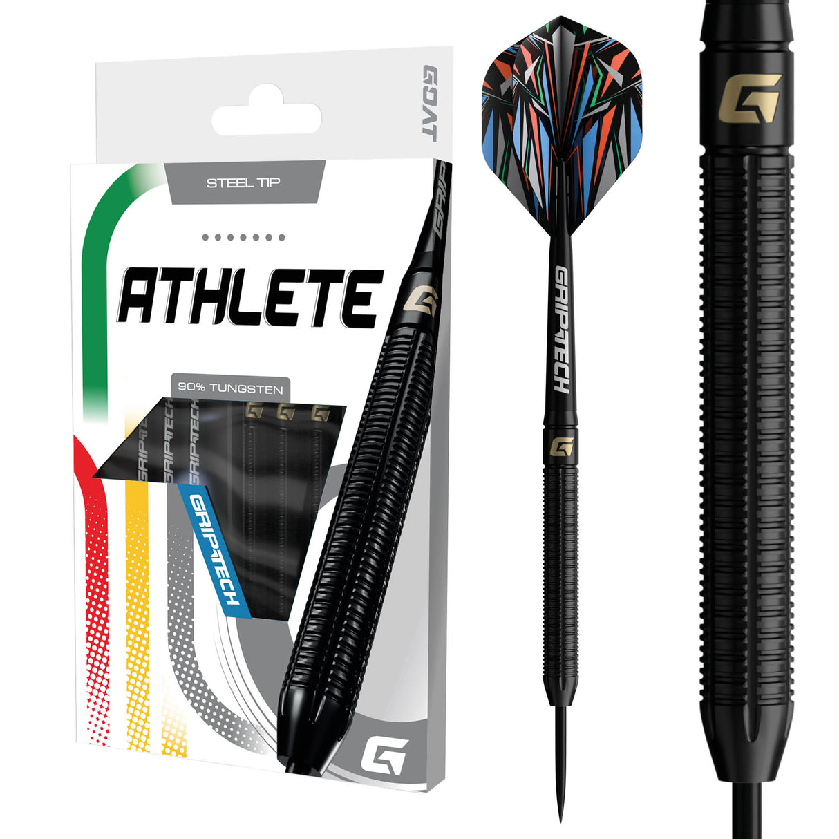 GOAT Athlete Darts - Steel Tip - 90% Tungsten - Black