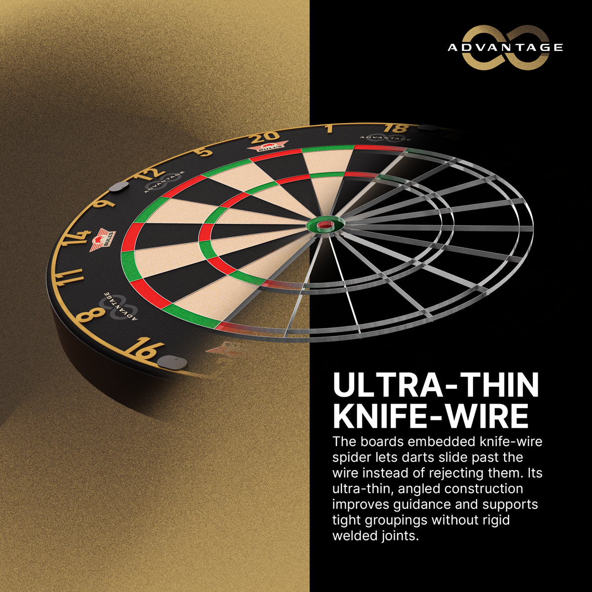 Bulls Advantage 8 Dartboard - Professional - African Sisal