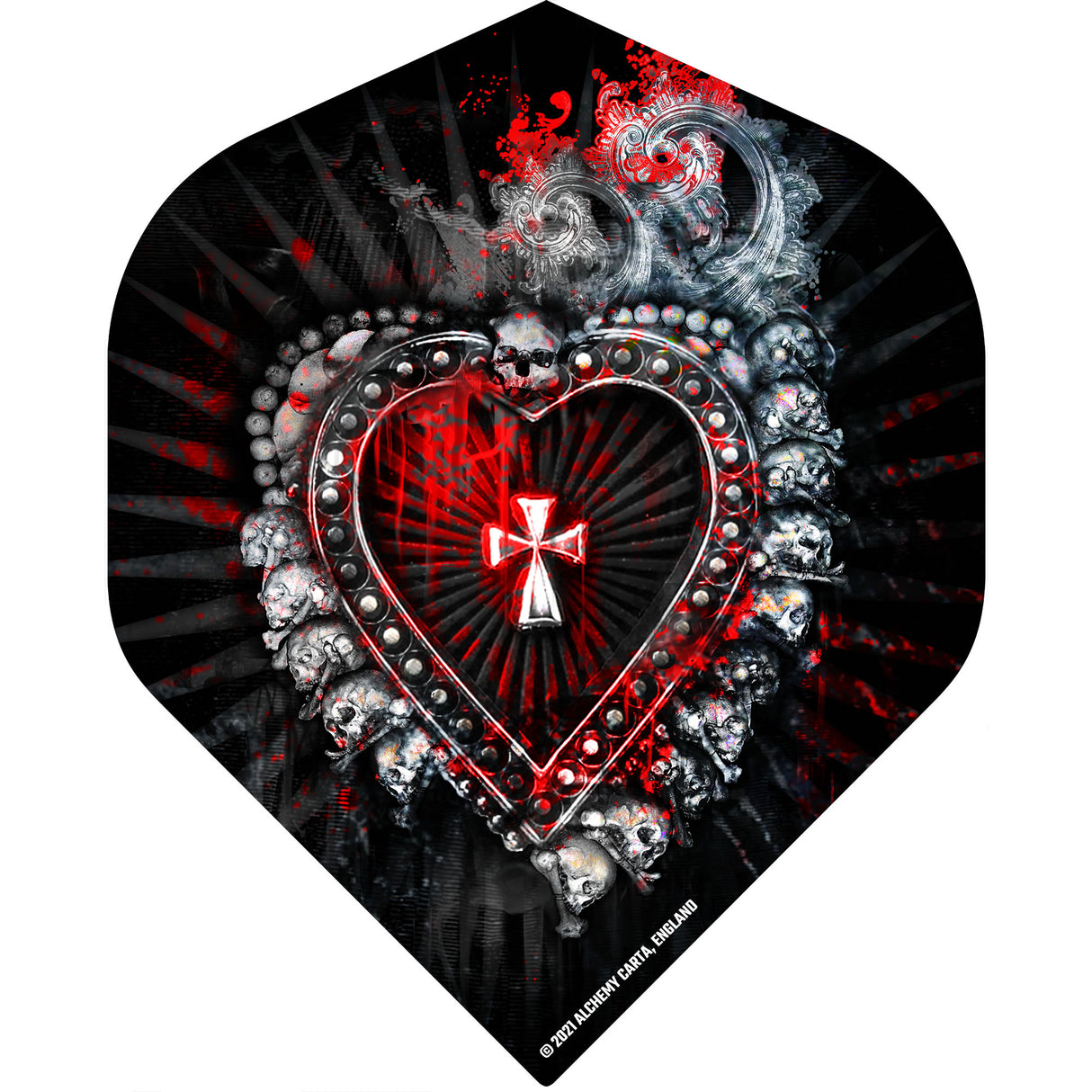 Alchemy Dart Flights - Official Licensed - Std - No2 - Black - Sanctus Sanguis