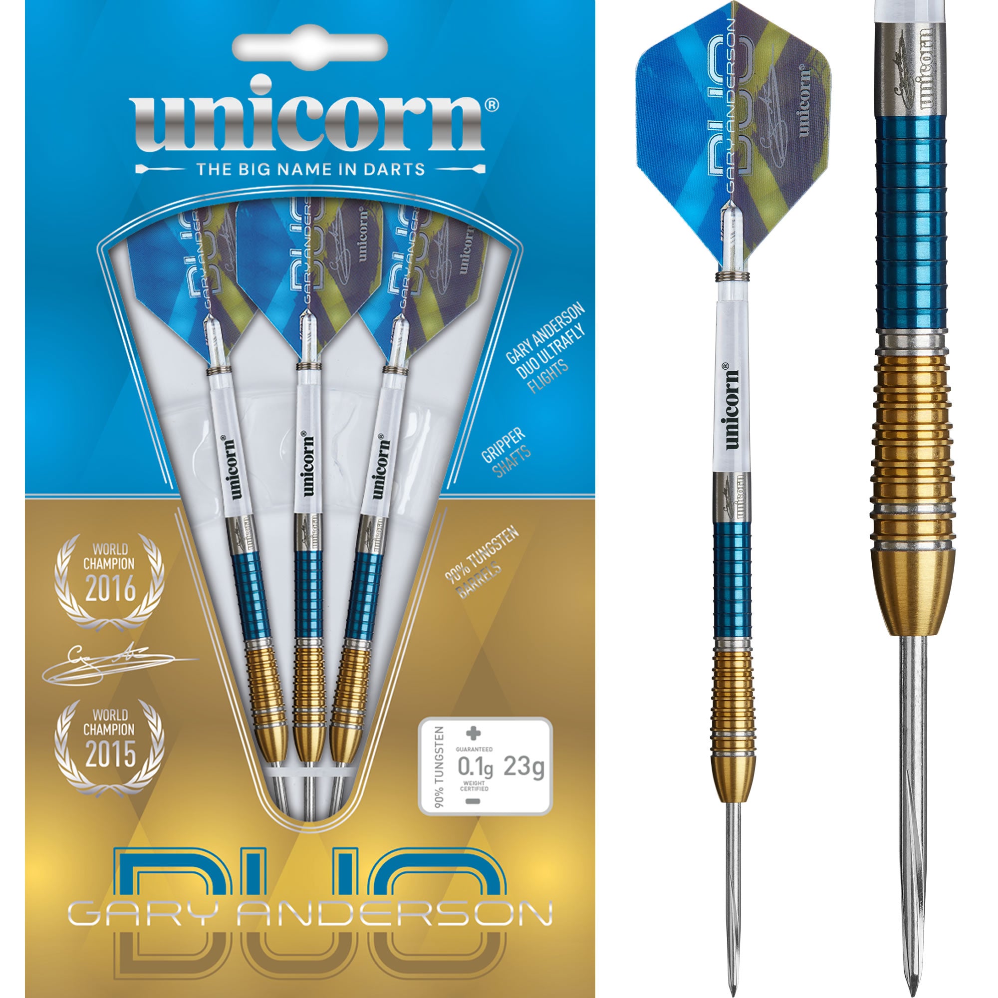 Unicorn Gary Anderson Darts - Steel Tip - 90% Tungsten - Flying Scotsm