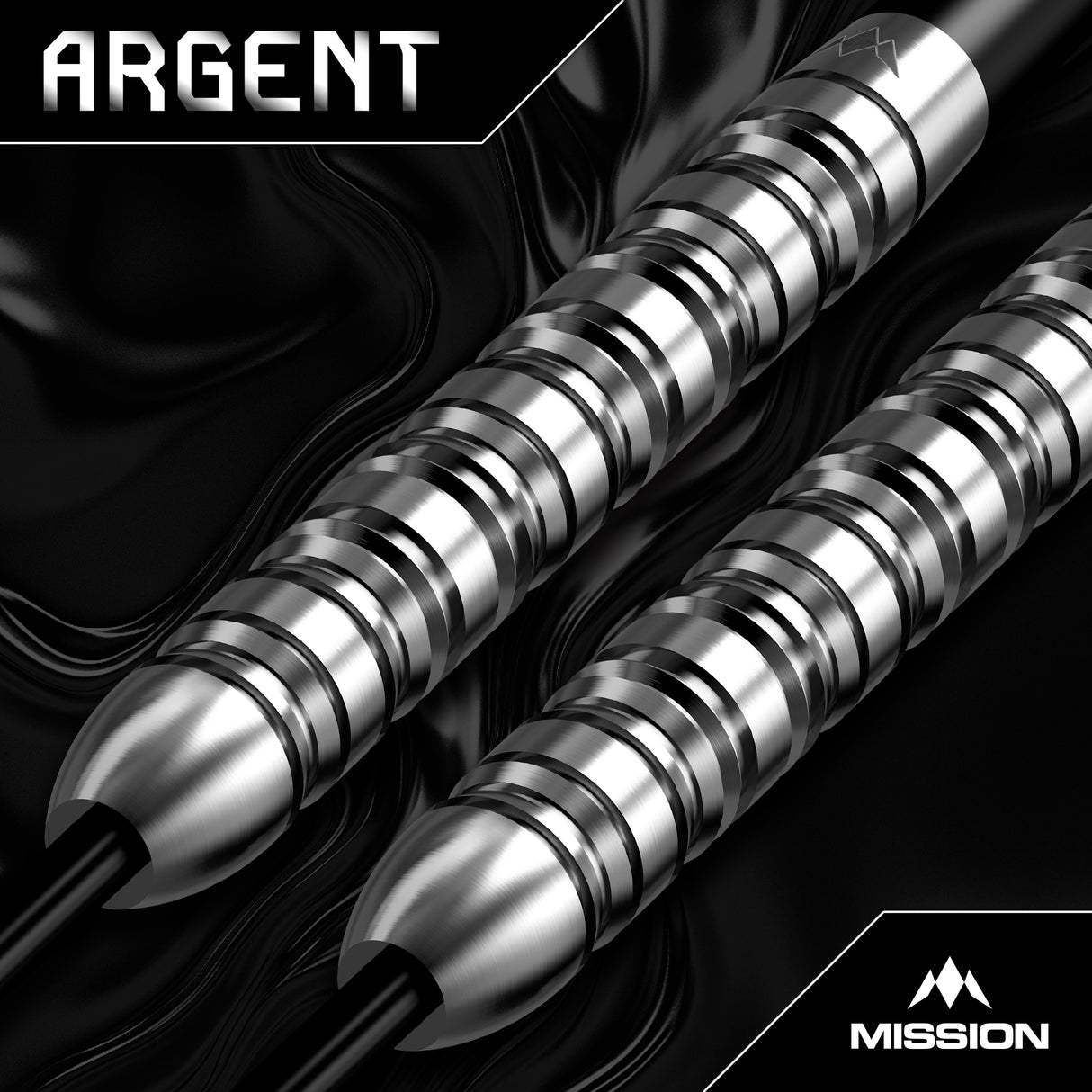 Mission Argent Darts - Steel Tip - 90% Tungsten - Silver