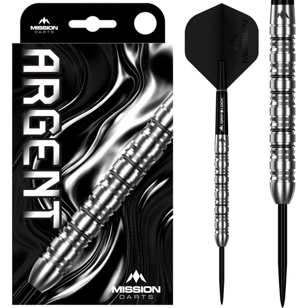 Mission Argent Darts - Steel Tip - 90% Tungsten - Silver