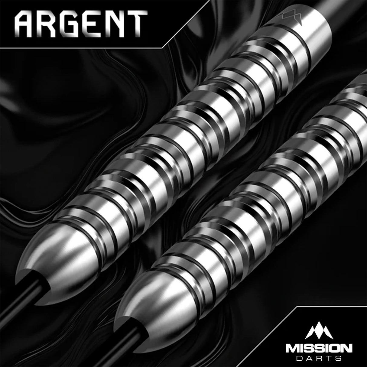 Mission Argent Darts - Steel Tip - 90% Tungsten - Silver