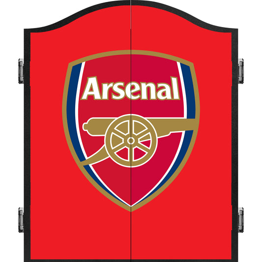 Arsenal FC Dartboard Cabinet - Official Licensed - The Gunners - C1 - Red - Crest