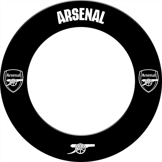 Arsenal FC Dartboard Surround - Official Licensed - The Gunners - S2 - Black - Mono Logo