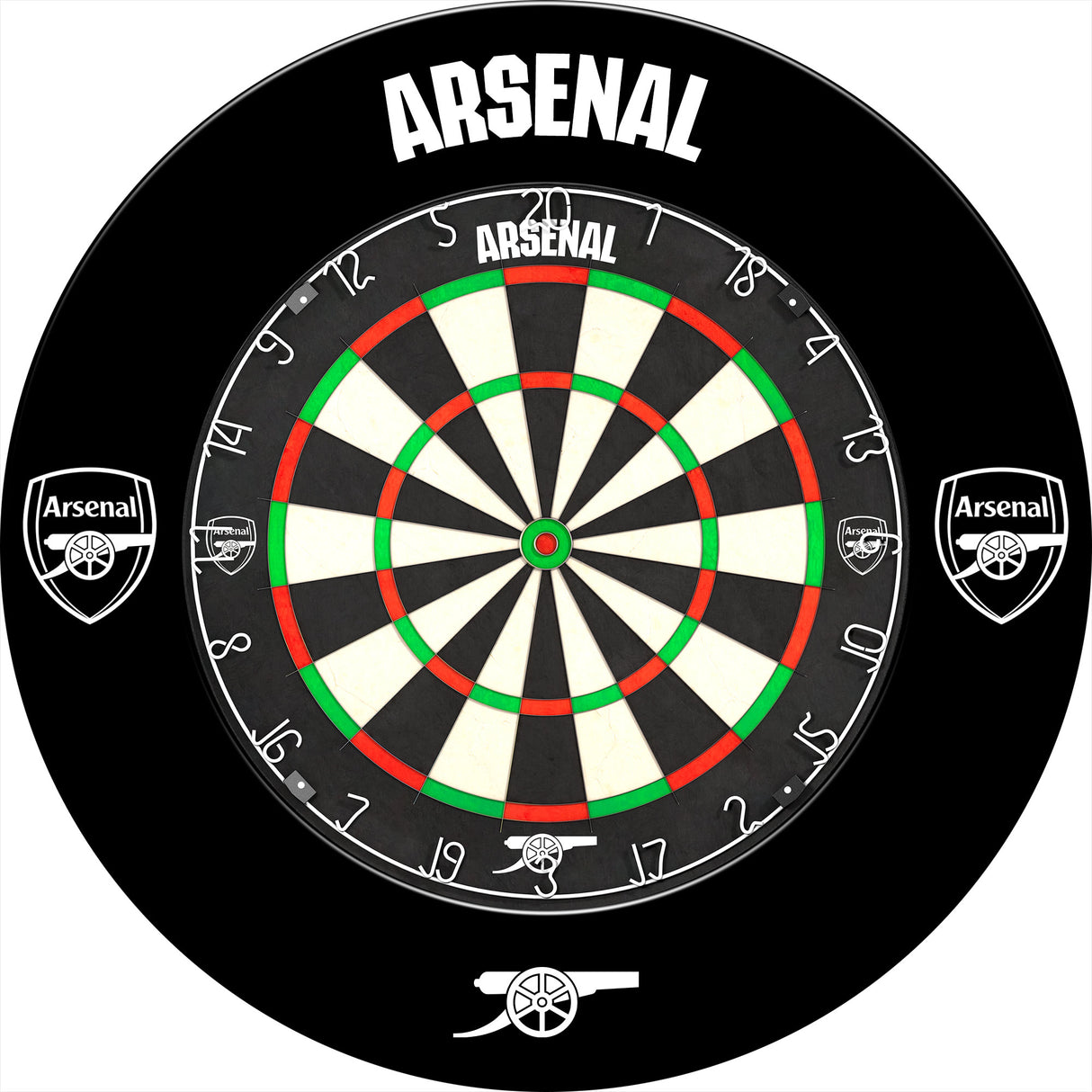 Arsenal FC Dartboard Surround - Official Licensed - The Gunners - S2 - Black - Mono Logo