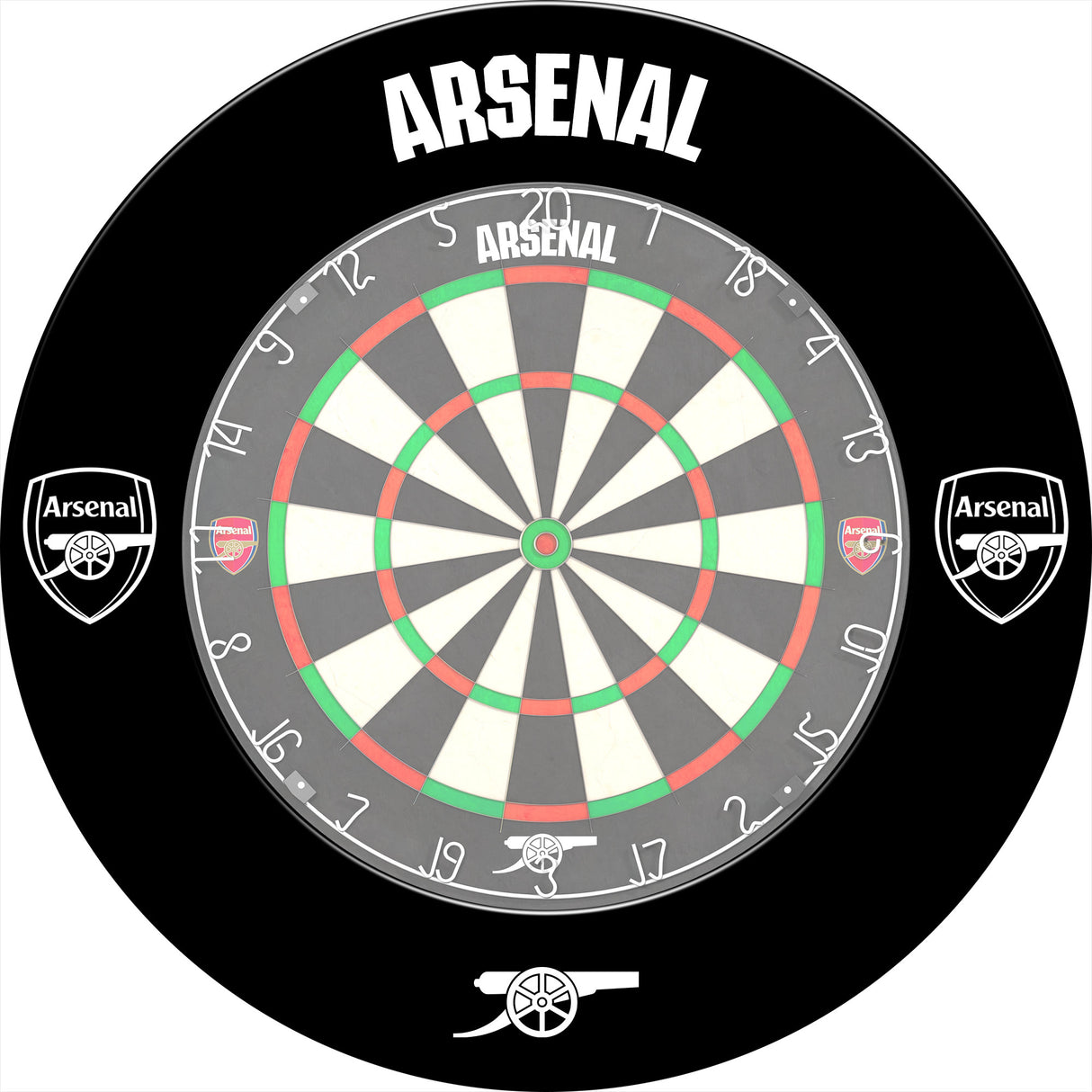 Arsenal FC Dartboard Surround - Official Licensed - The Gunners - S2 - Black - Mono Logo