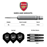 Arsenal FC Darts - Steel Tip Brass - Official Licensed - The Gunners - 22g