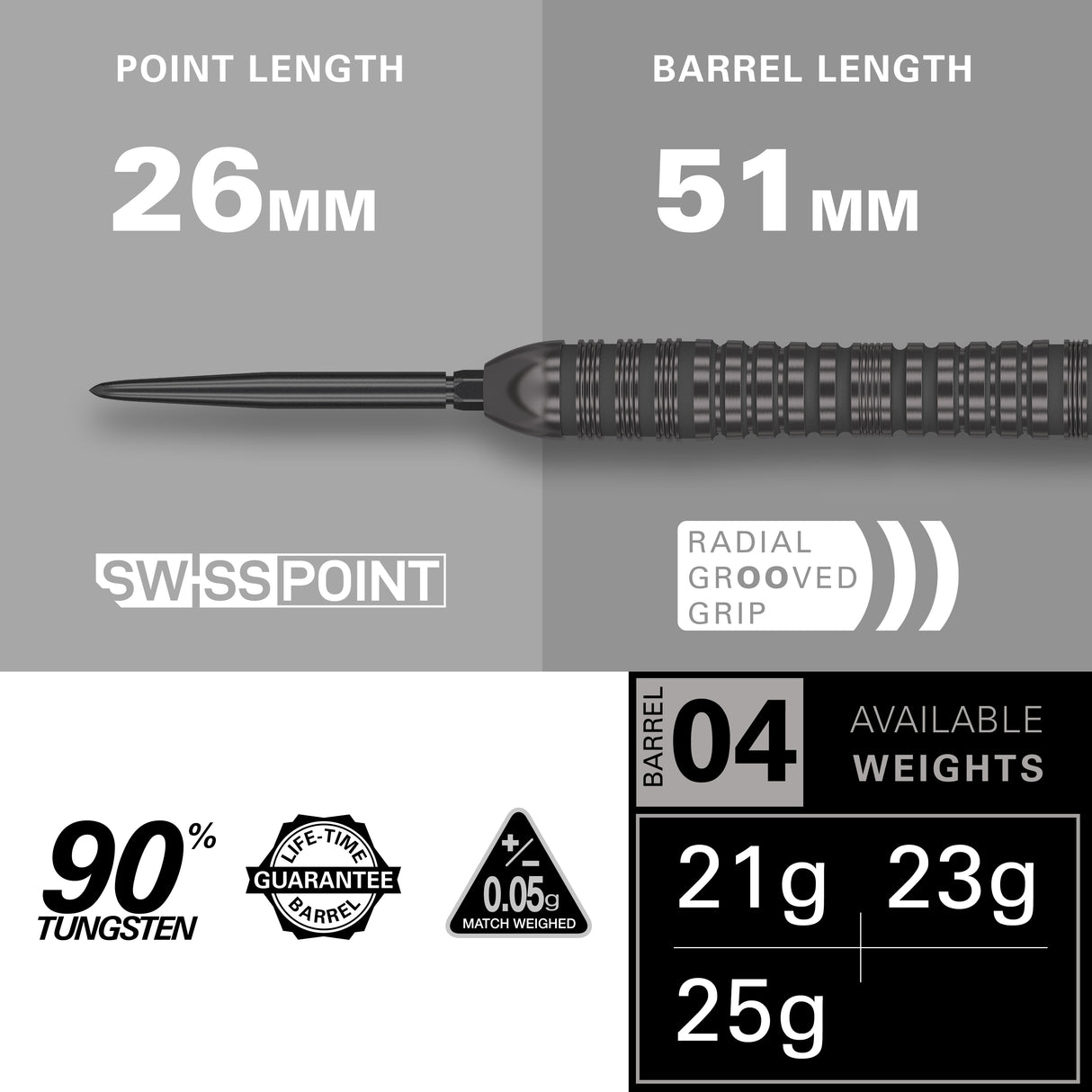 Target Bolide Void Darts - Steel Tip - 90% Tungsten - 04