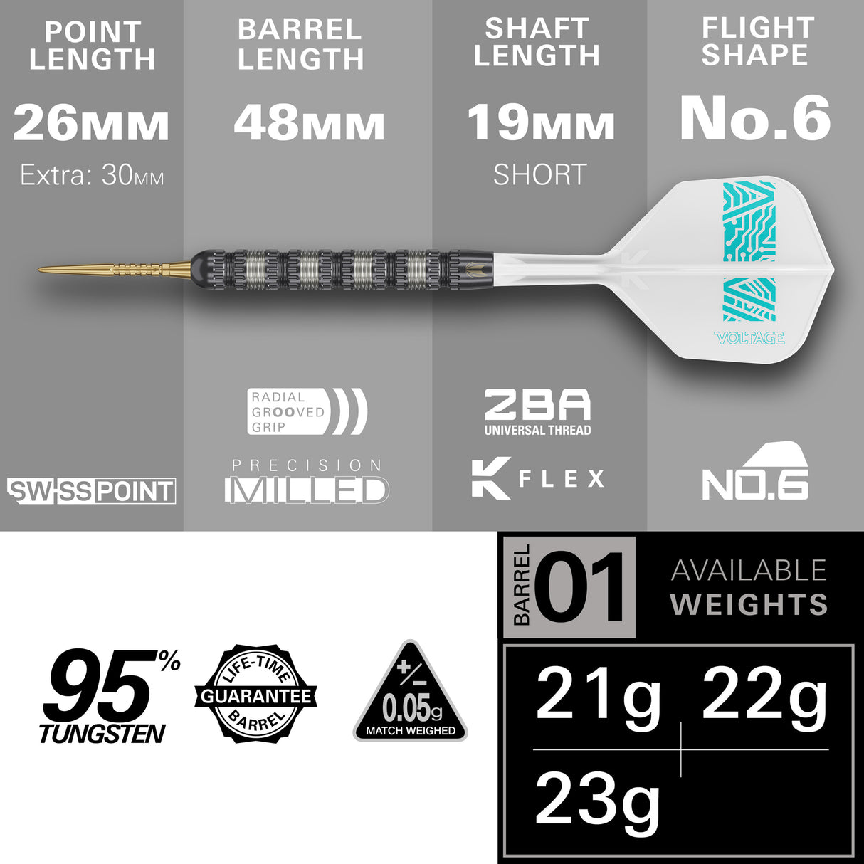 Target Rob Cross Darts - Steel Tip - 95% Tungsten - 95K