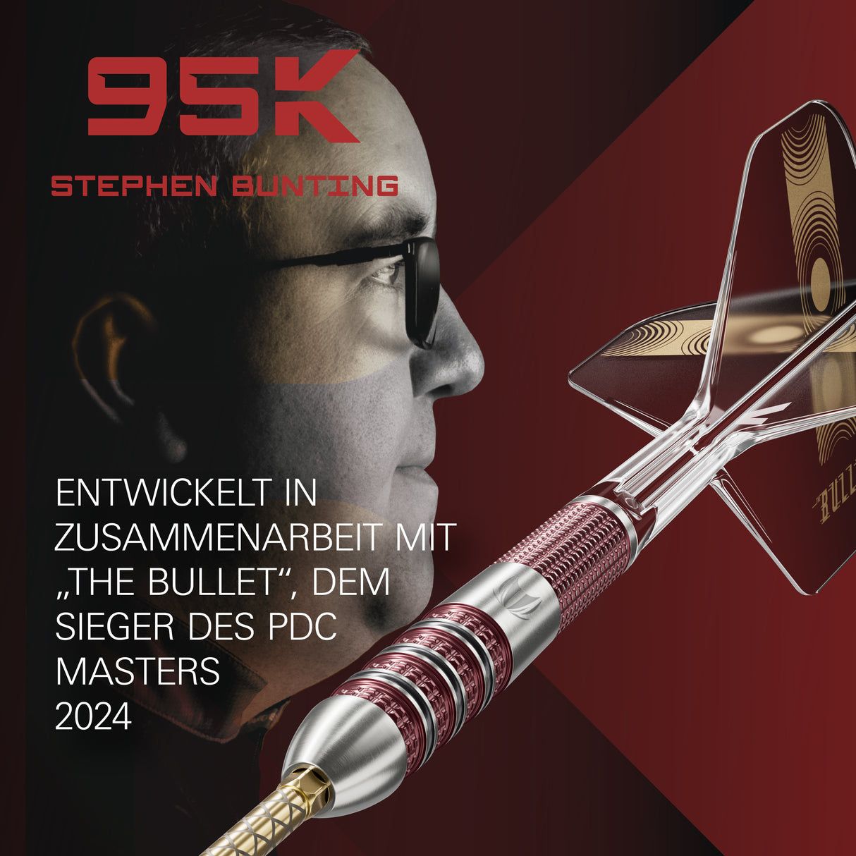 Target Stephen Bunting Darts - Steel Tip - 95% Tungsten - 95K