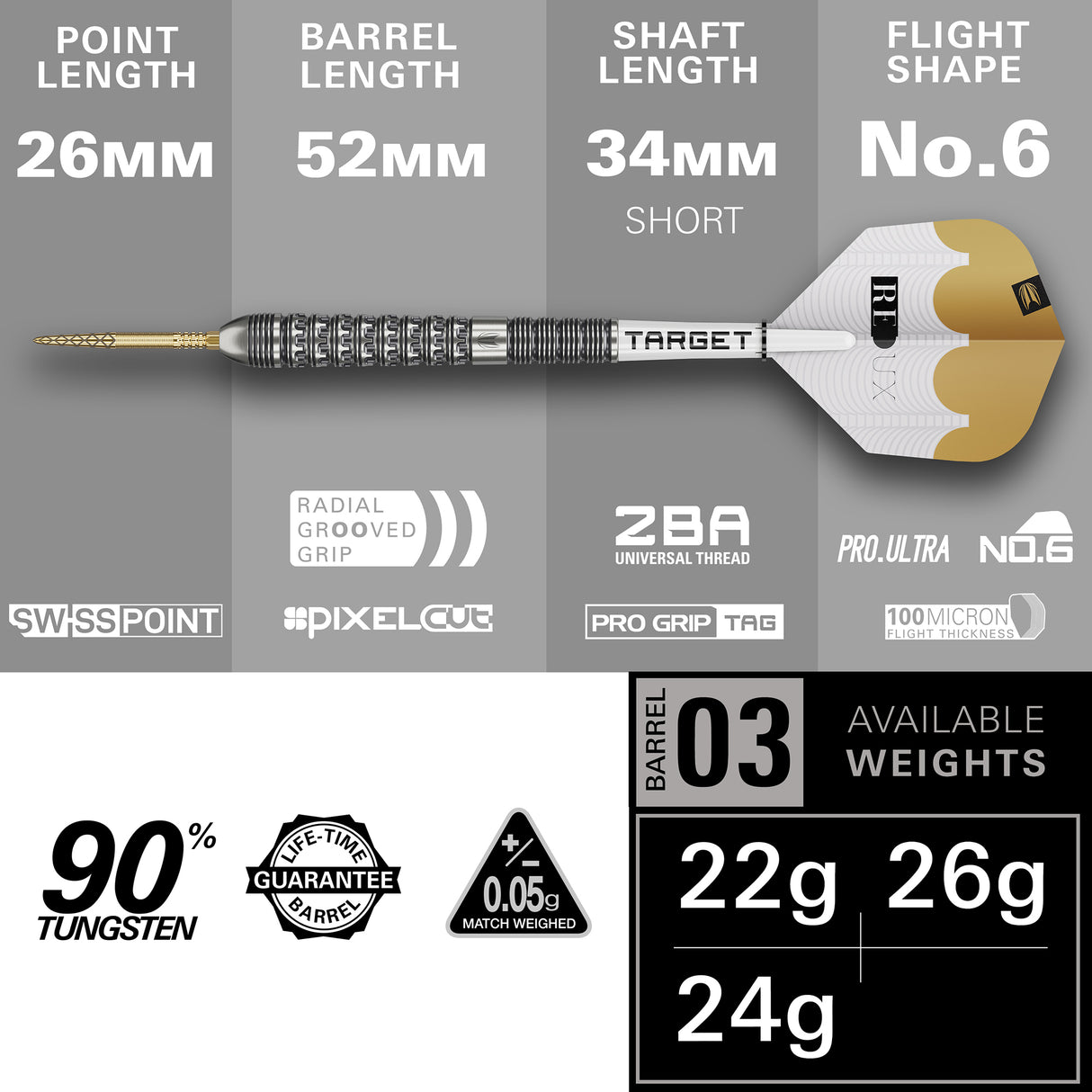 Target Redux Darts - Steel Tip - 90% Tungsten - 03