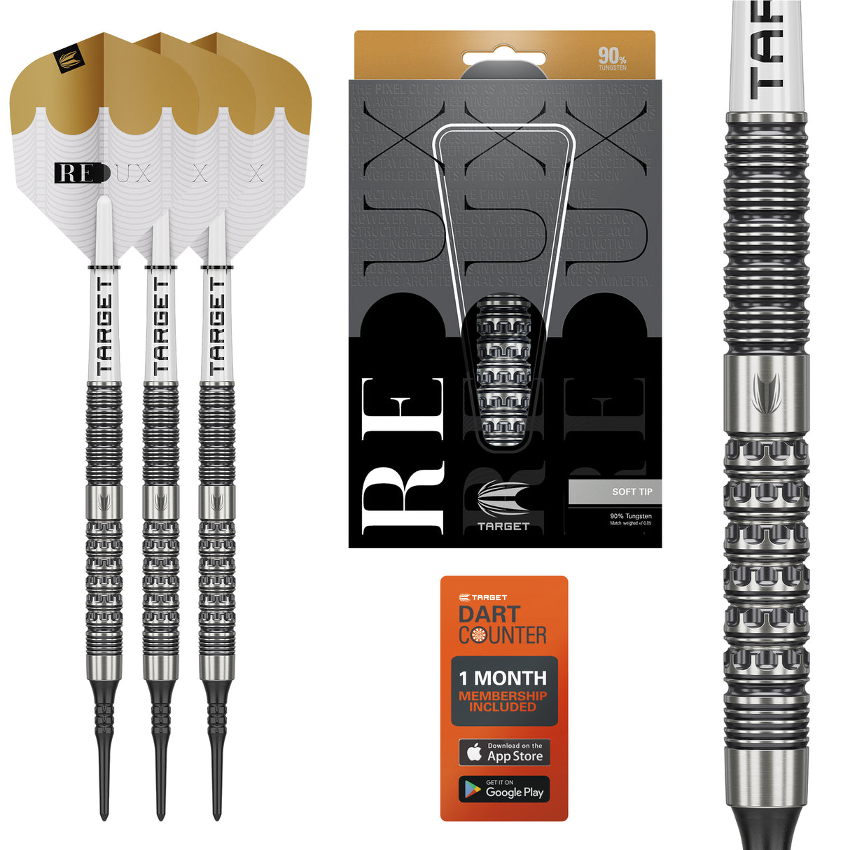 Target Redux Darts - Soft Tip - 90% Tungsten - 10