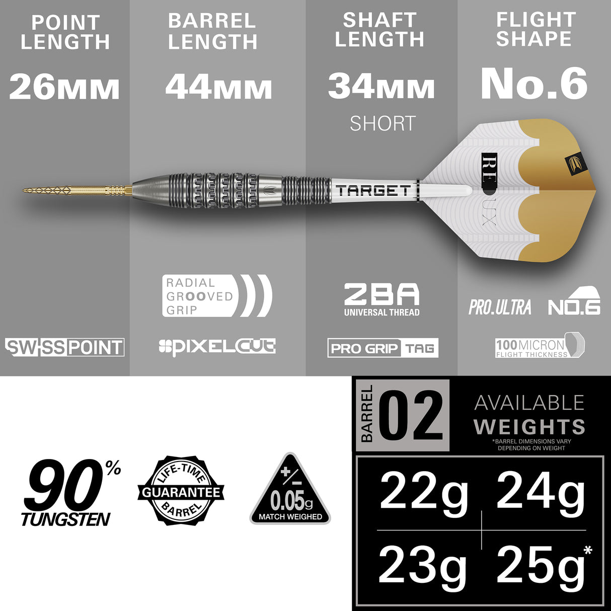 Target Redux Darts - Steel Tip - 90% Tungsten - 02