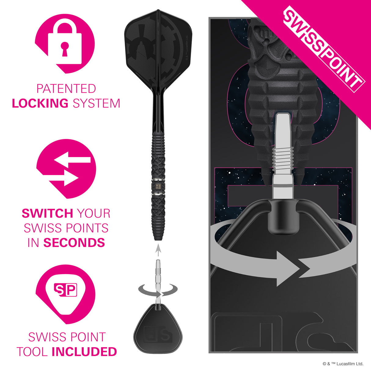Target Star Wars Darts - Steel Tip - 95% Tungsten - Darth Vader