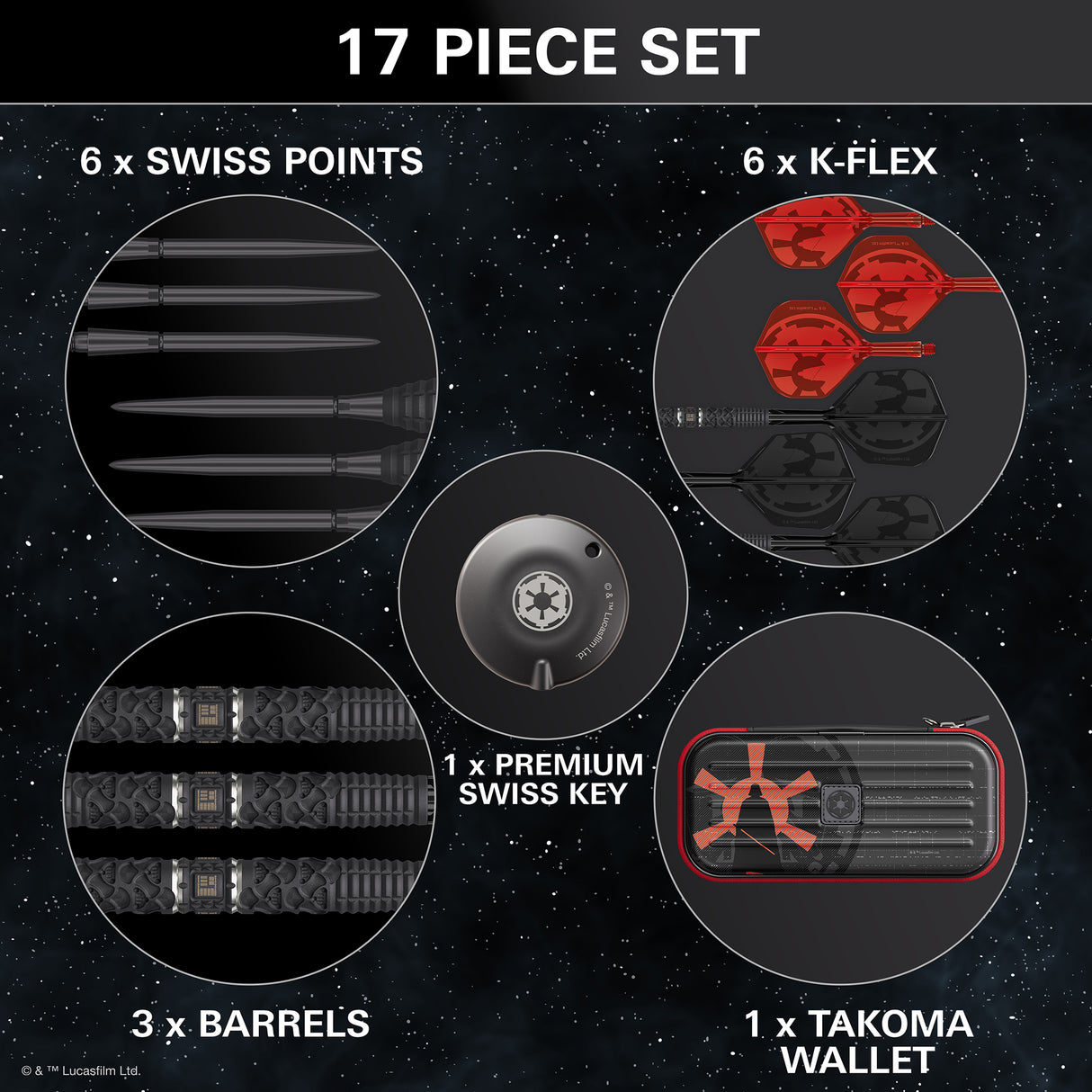 Target Star Wars Darts - Steel Tip - 95% Tungsten - Darth Vader
