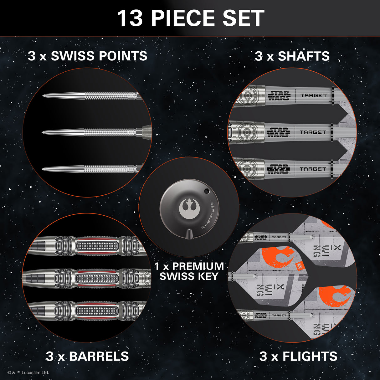 Target Star Wars Darts - Steel Tip - 90% Tungsten - X Wing