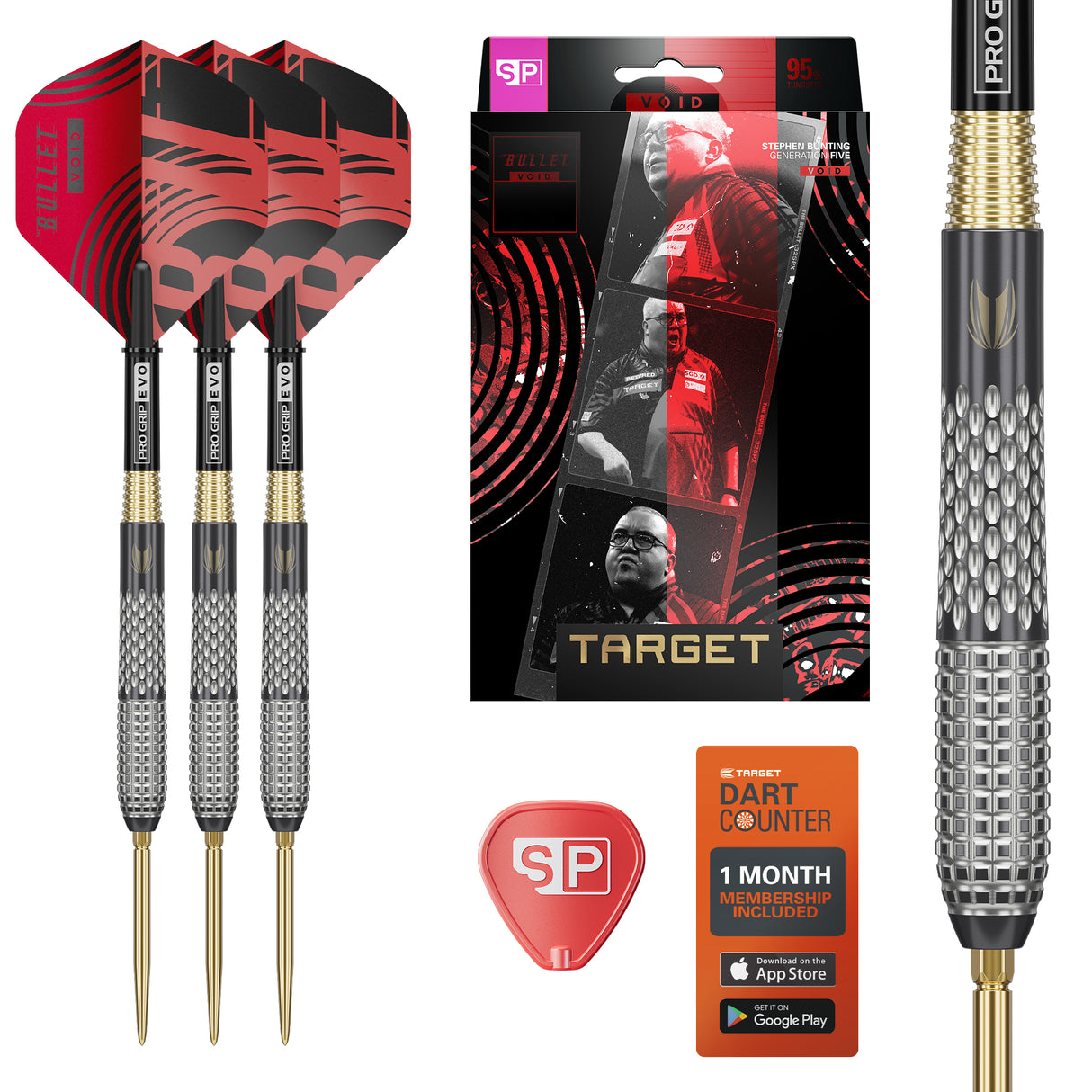 Target Stephen Bunting Darts - Steel Tip - 95% Tungsten - G5 Void