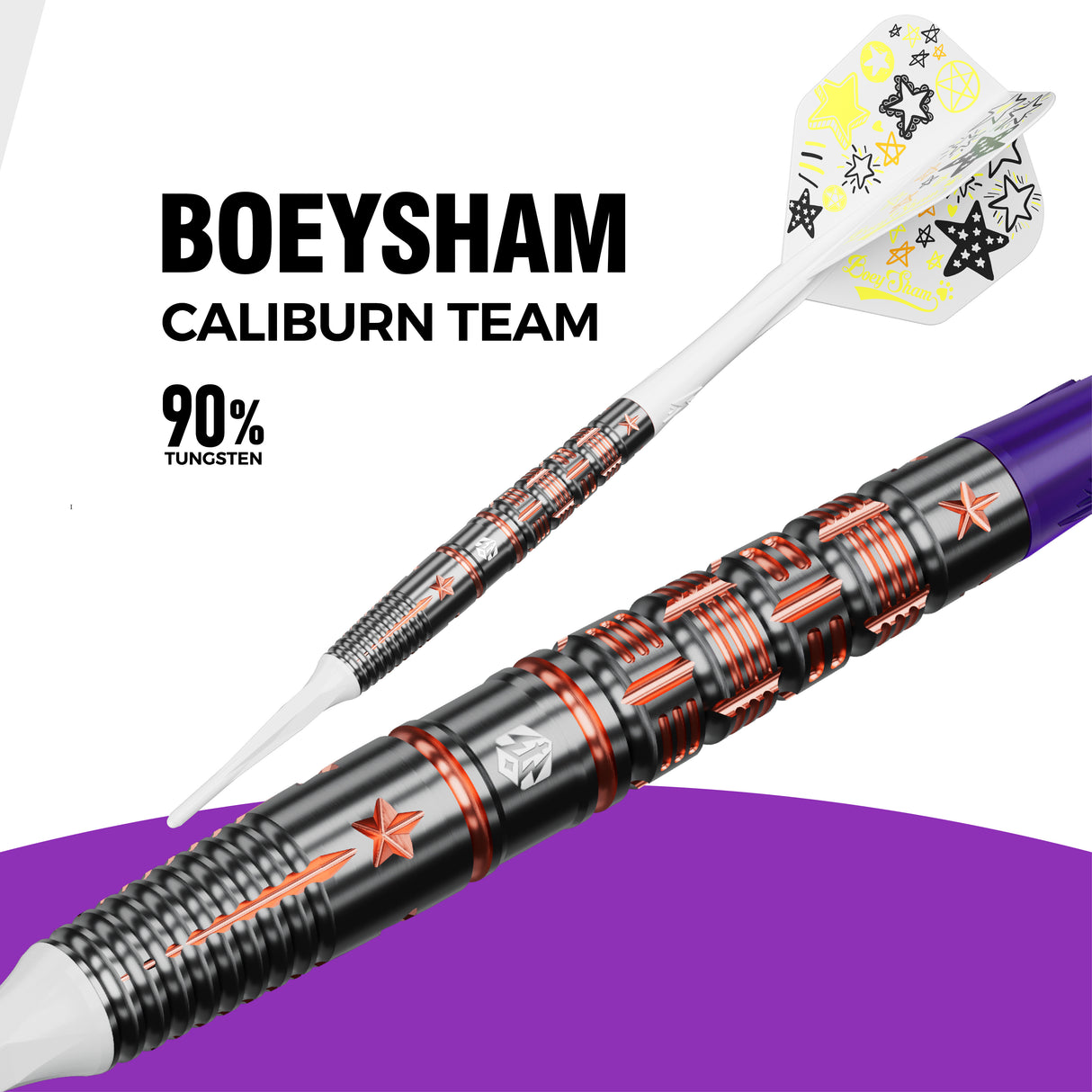 Caliburn Players Darts - Soft Tip - 90% Tungsten - Boeysham