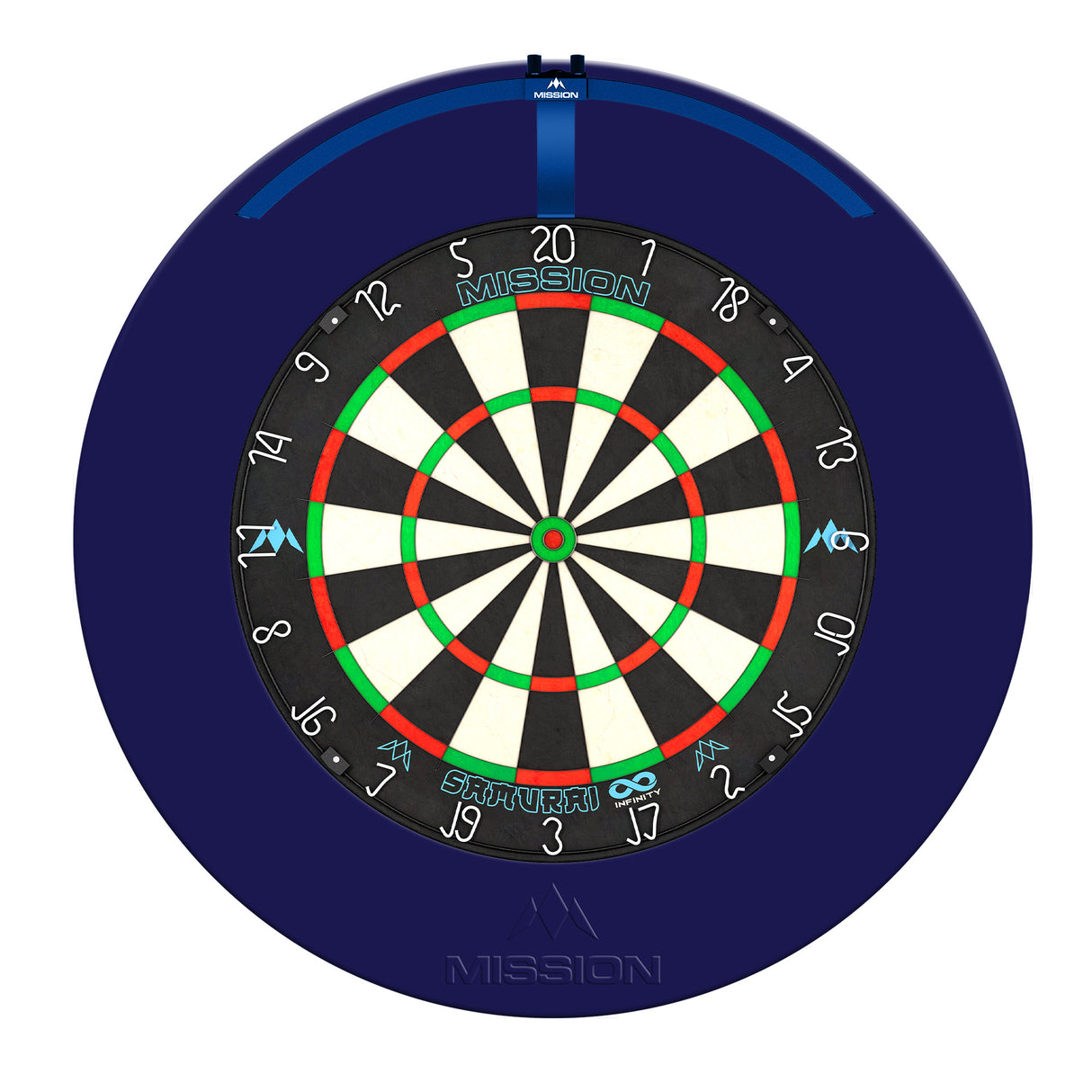 Mission Samurai Infinity Dartboard Set - Dart Board, Surround & Torus 270 Light - Blue
